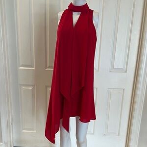 Maggy London Red Asymmetrical Cut Out Dress 6P